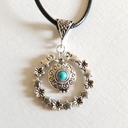 Vintage Turquoise Silver Necklace 