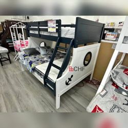 Solid Wood  Twin / Full Bunk Bed  // January Sale 