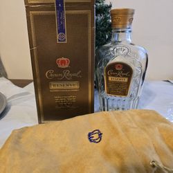 Crown Royal Empty Bottle With Bag And Box New