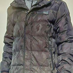 Men's Camo(black/dark Green) Jacket Medium Warm Insulated  Size L  New