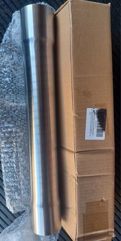 2.5 Inch Exhaust Pipe T304 Stainless Steel Exhaust Tubing,Tailpipe Inlet and Outlet 2 1/2"ID Length 17.3" Straight Exhaust, Universal Connector Adapte