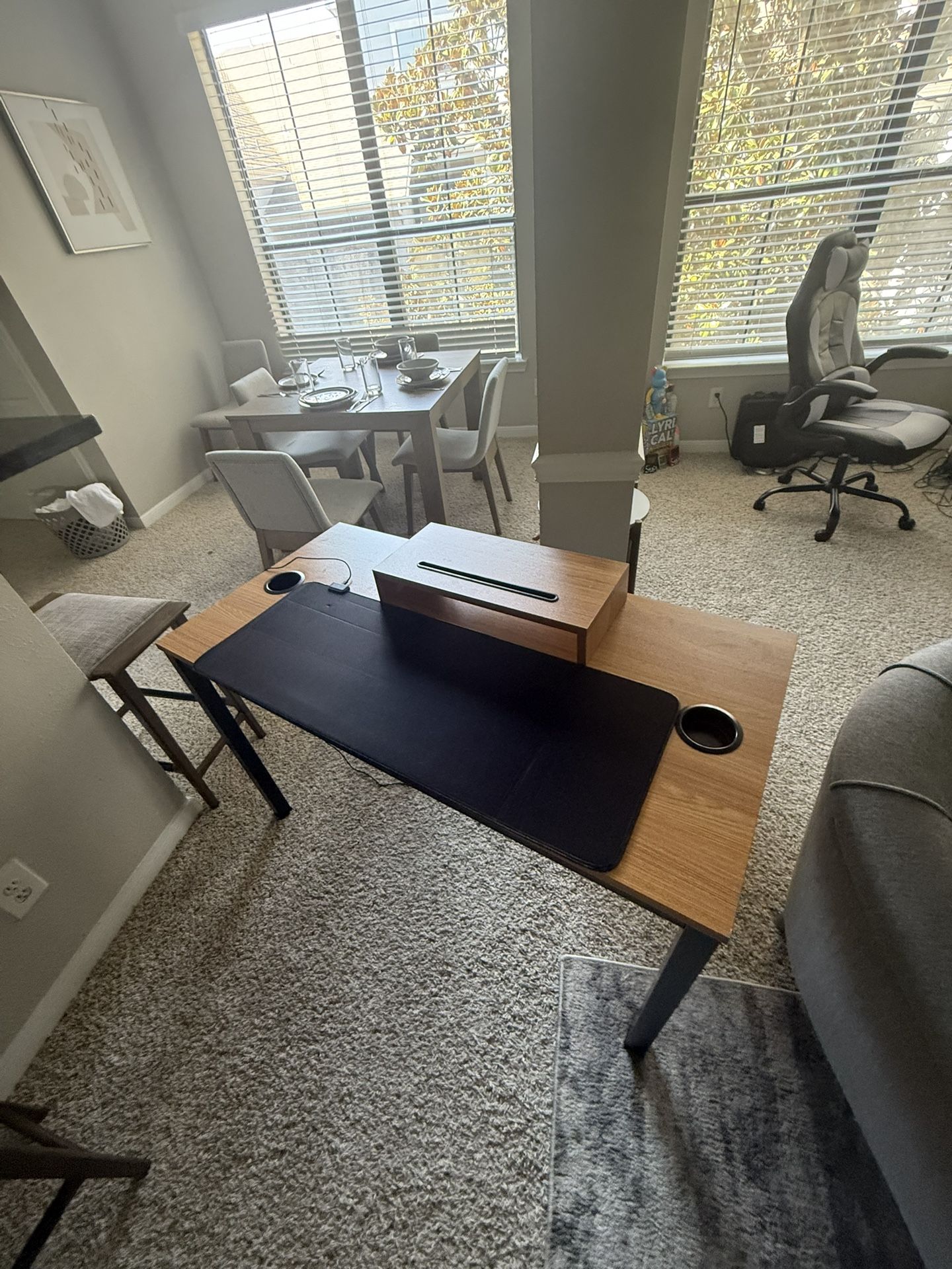 Brand new Computer Desk With LED lit Table/mouse Pad