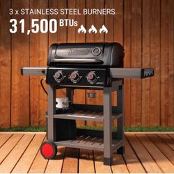 NEW – Coleman Cookout 3-Burner Gas BBQ Grill Black/Grey