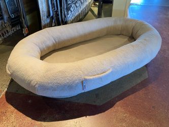 LOUNGE&CO Plush Human Sized Pet Bed in Tan