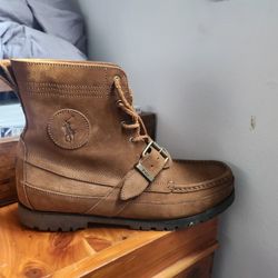 Mens Brown Suede Polo Boots With Box