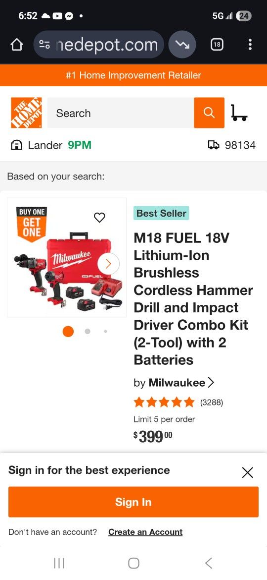 Milwaukee Drill And Impact Set M18