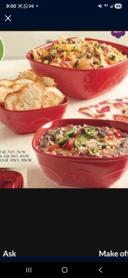 Princess House Set De Tazones Rojos