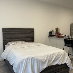 Gray wood Bed Frame (Full) 