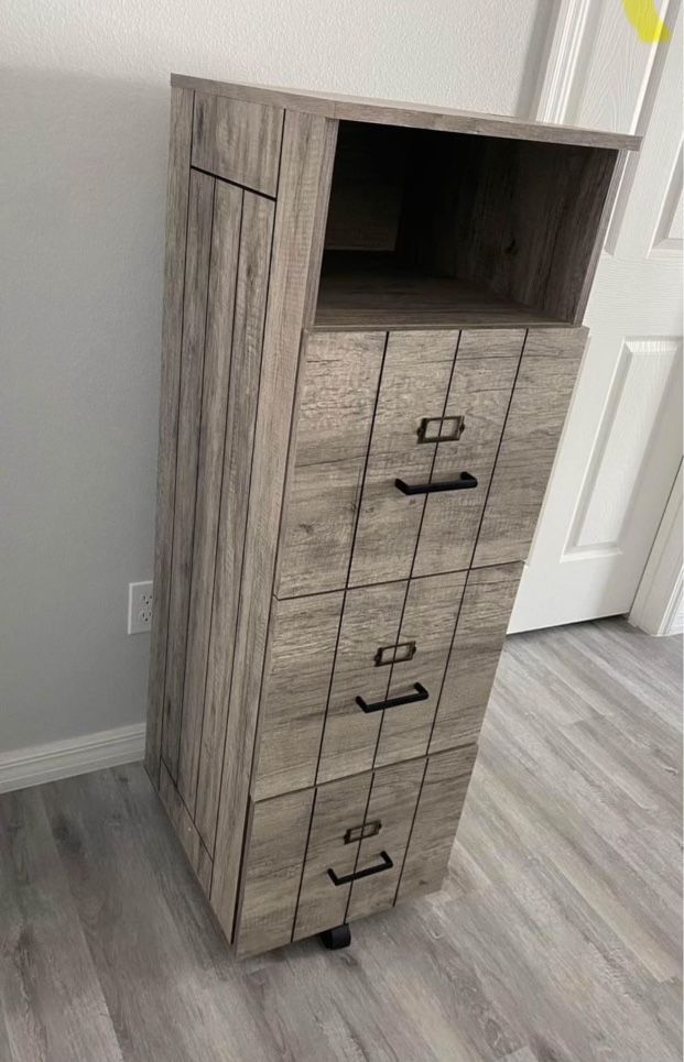 3 Drawer Platinum Gray Mobile Filing Cabinet
