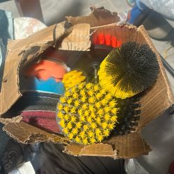 20 Pack Drill Brush Attachments Set, Buffing Pads & Scrub Pads, Manual Power Scrubber Brush with Extend Long Attachment, for Car Polishing, Shower Scr