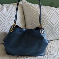 Michael Kors Blue Raven Large Leather Shoulder Bag