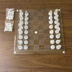 Crystal Clear Chess Set And Checkers Set