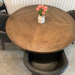 Wooden Round Table With 4 Chairs