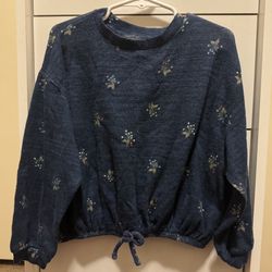 New Old Navy Blue Floral Long Sleeve Blouse/top, 4T
