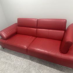 2 Piece Faux Leather Living Room Set – Sofa & Armchair