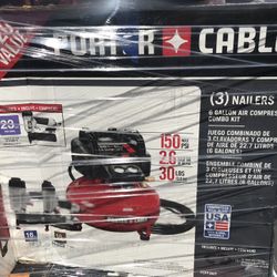 Porter-Cable 6 Gal. Portable Electric Air Compressor with 16-Gauge, 18-Gauge and 23-Gauge Nailer Combo Kit (3-Tool)