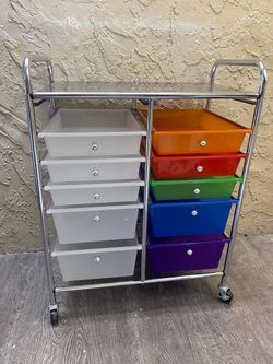 10-Drawer Rolling Craft Cart & Storage Organizer - Rainbow / Clear - See My Other Items😎