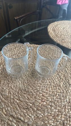 Set of 2 Clear Glass Mugs