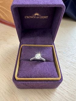 Crown of Light Diamond Halo Ring engagement