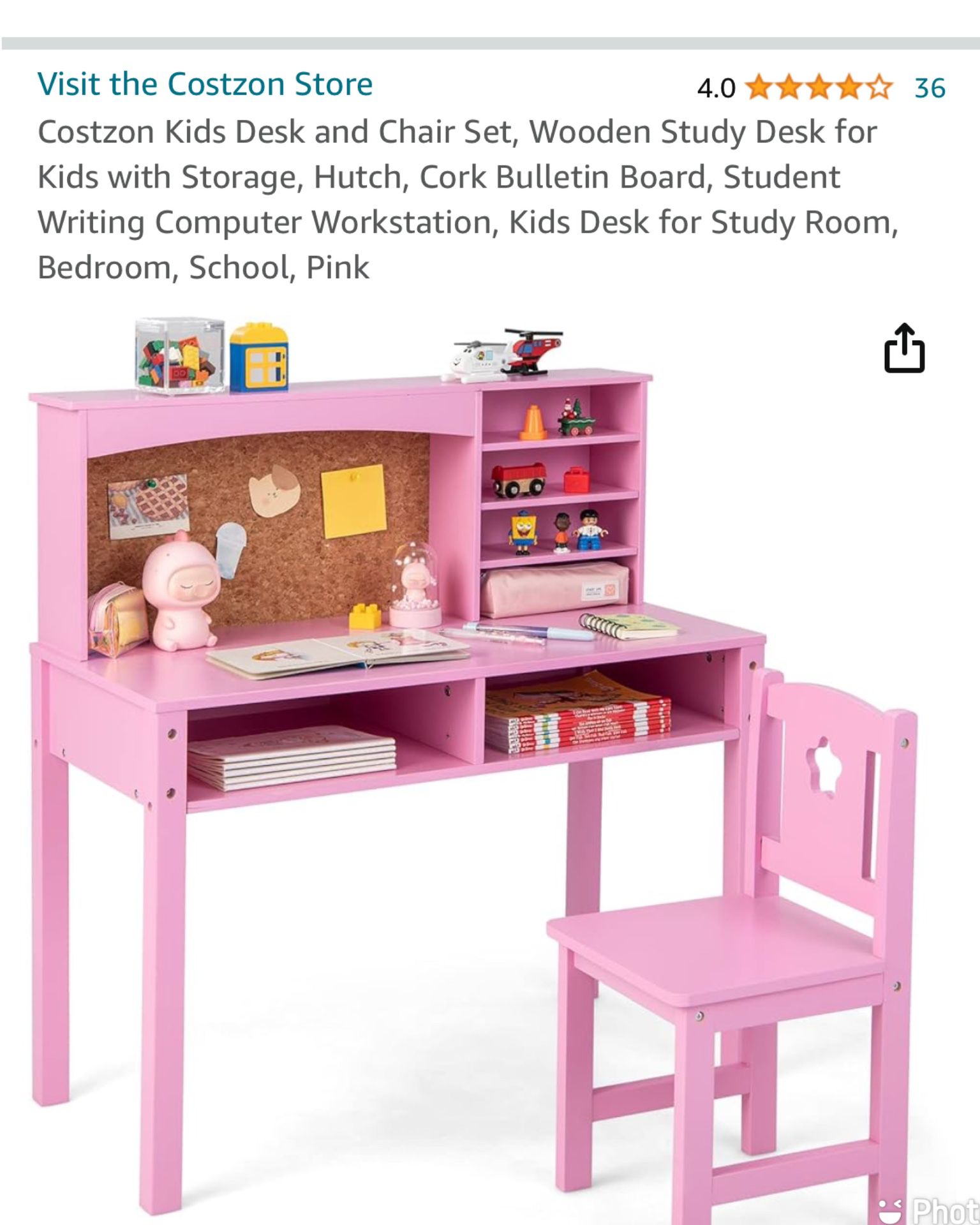 Pink Desk  For Toddler 
