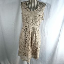 Joie Beige Lace Sleeveless Dress Size Medium
