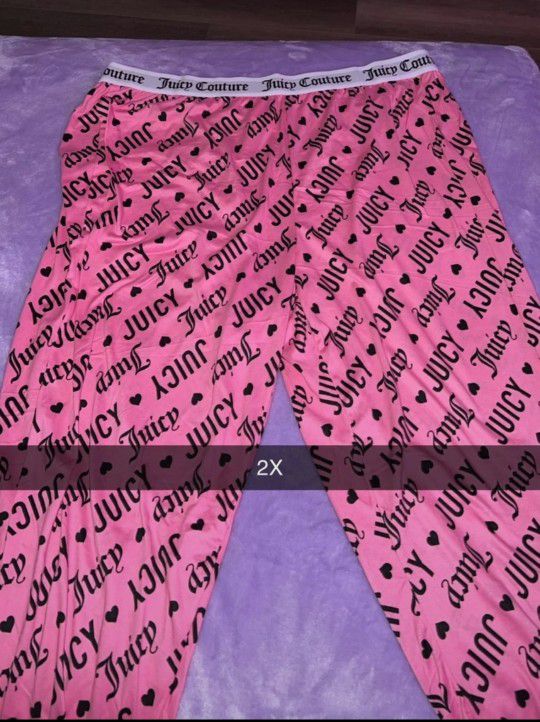 Juicy Couture Pink And Black PJ Bottoms Size 2X 