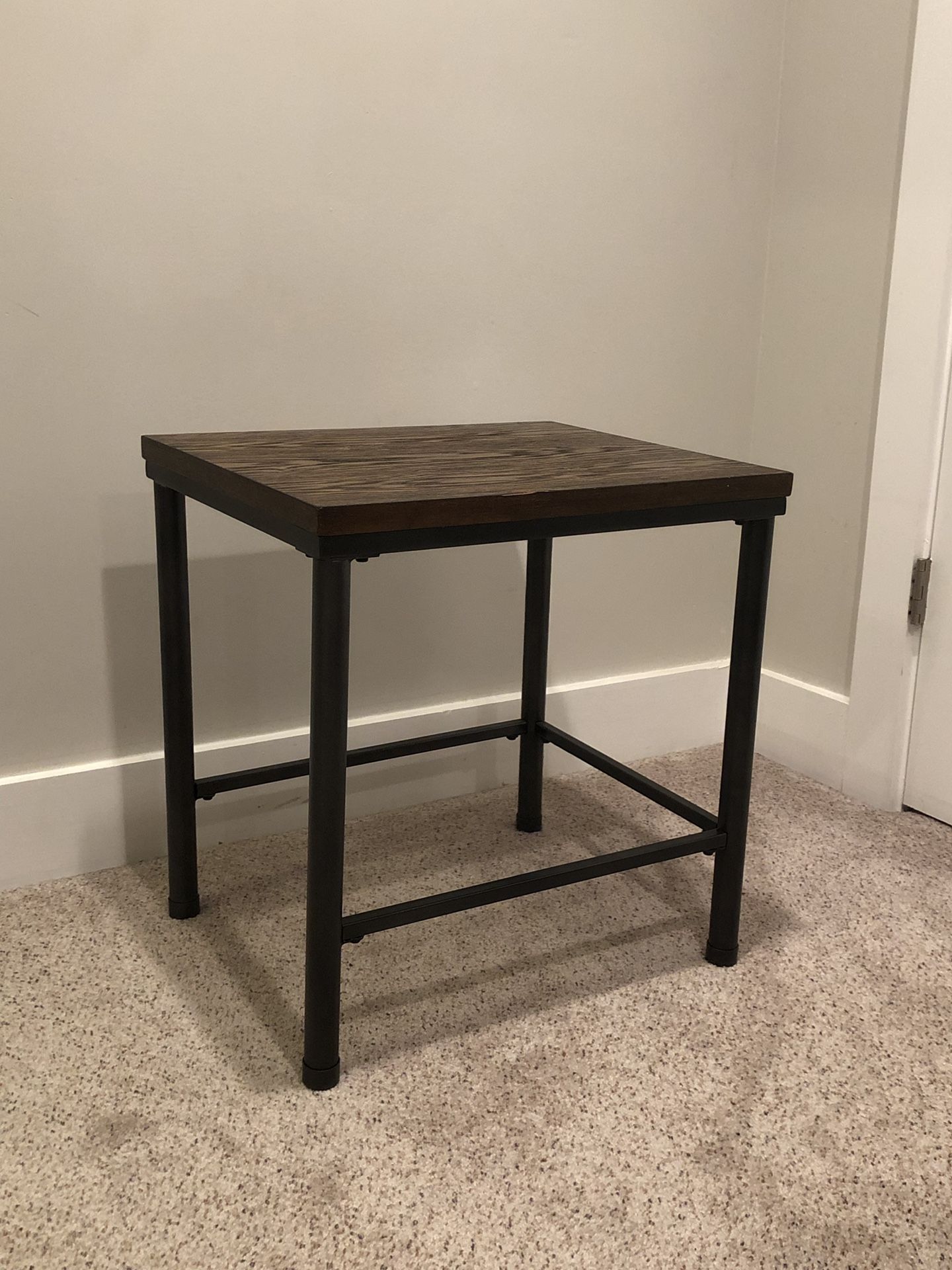 Wooden and Metal End Table
