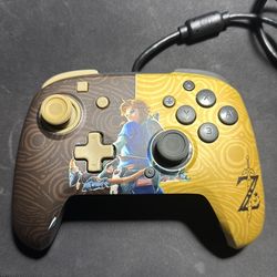 PDP Enhanced Wired Nintendo Switch Pro Controller, Switch Lite/OLED Compatible (Zelda Breath of the Wild Gold/Black)