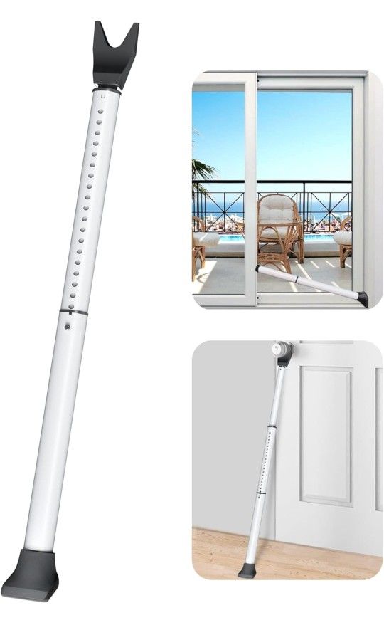 AceMining Upgraded Door Security Bar & Sliding Patio Bar, Heavy Duty Stoppers Adjustable Jammer