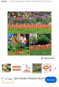 Yaheetech 2pcs Garden Wooden Short Fence