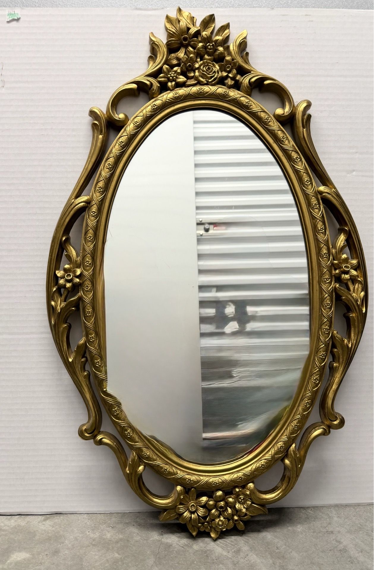 PENDING - Matching Gold Mirror and Floating Ornate Vanity Shelf