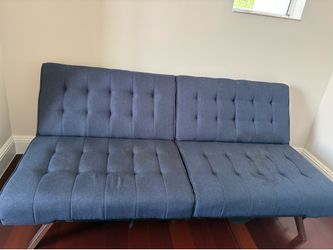Sleeper sofa, blue fabric