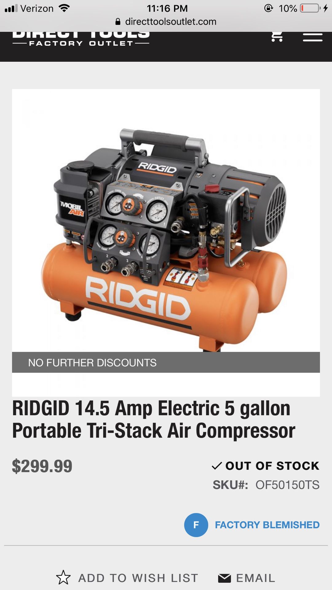 5 in 1 ridgid 5gl portable air compressor