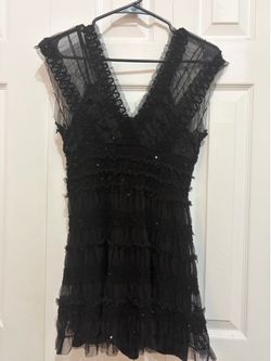 Max Studio Black Ruffle Dress (S)