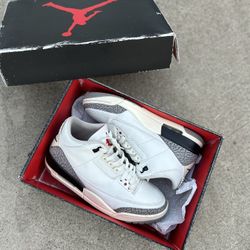 Jordan 3 White Cement Reimagined Size 9 Men Gently Worn