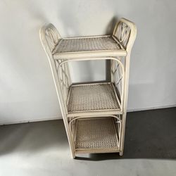 Vintage Rattan And Cane Plant Stand / Shelf
