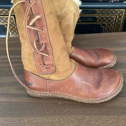Genuine Leather Born Fleece Line Boots