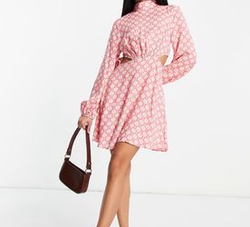 Cut-Out Waist Mini Dress