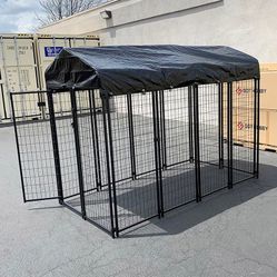 New in box $290 Large Heavy Duty Kennel with Cover Dog Cage Crate Pet Playpen (8’L x 4’W x 6’H)