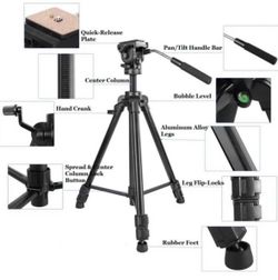 Camera Tripod with Fluid Pan Head