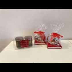 BRAND NEW Christmas Glass Candle Holders & Candles **$4 EACH** Details Below ⬇️