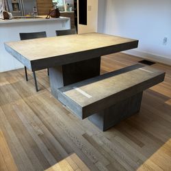CB2 Fuze Cement Table, Bench, & Chairs