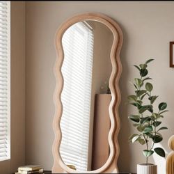 NEW IN BOX! Full-Length Mirror - 63" X 24" Decorative Floor Mirror, Wrapped Frame, Irregular Length, Hanging/Leaning Against Wall