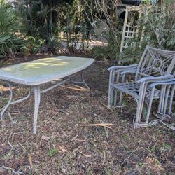 Outside Rectangular Patio Table With Four Chairs