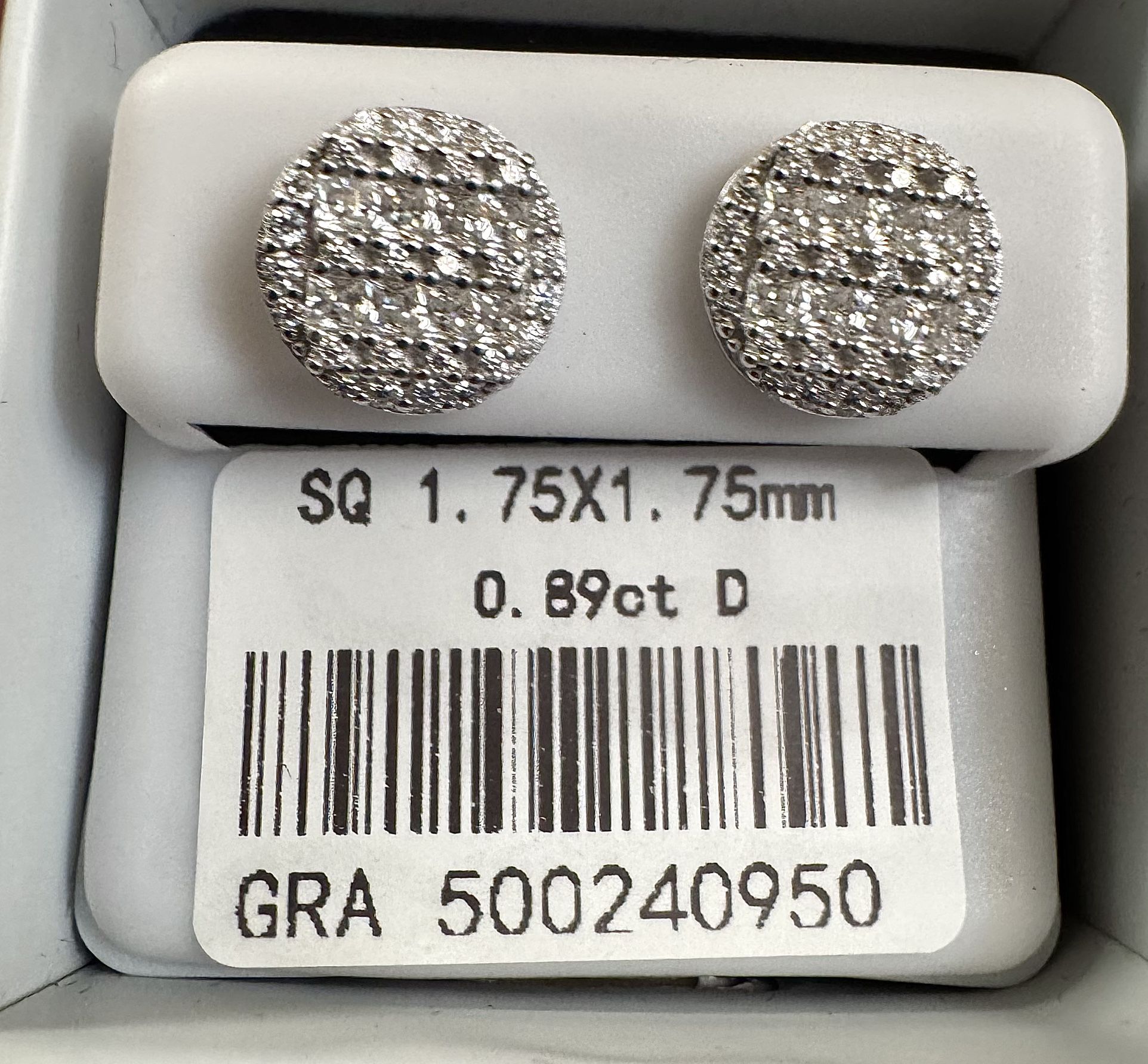 Moissanite 1.78 CT Round Earrings (New)