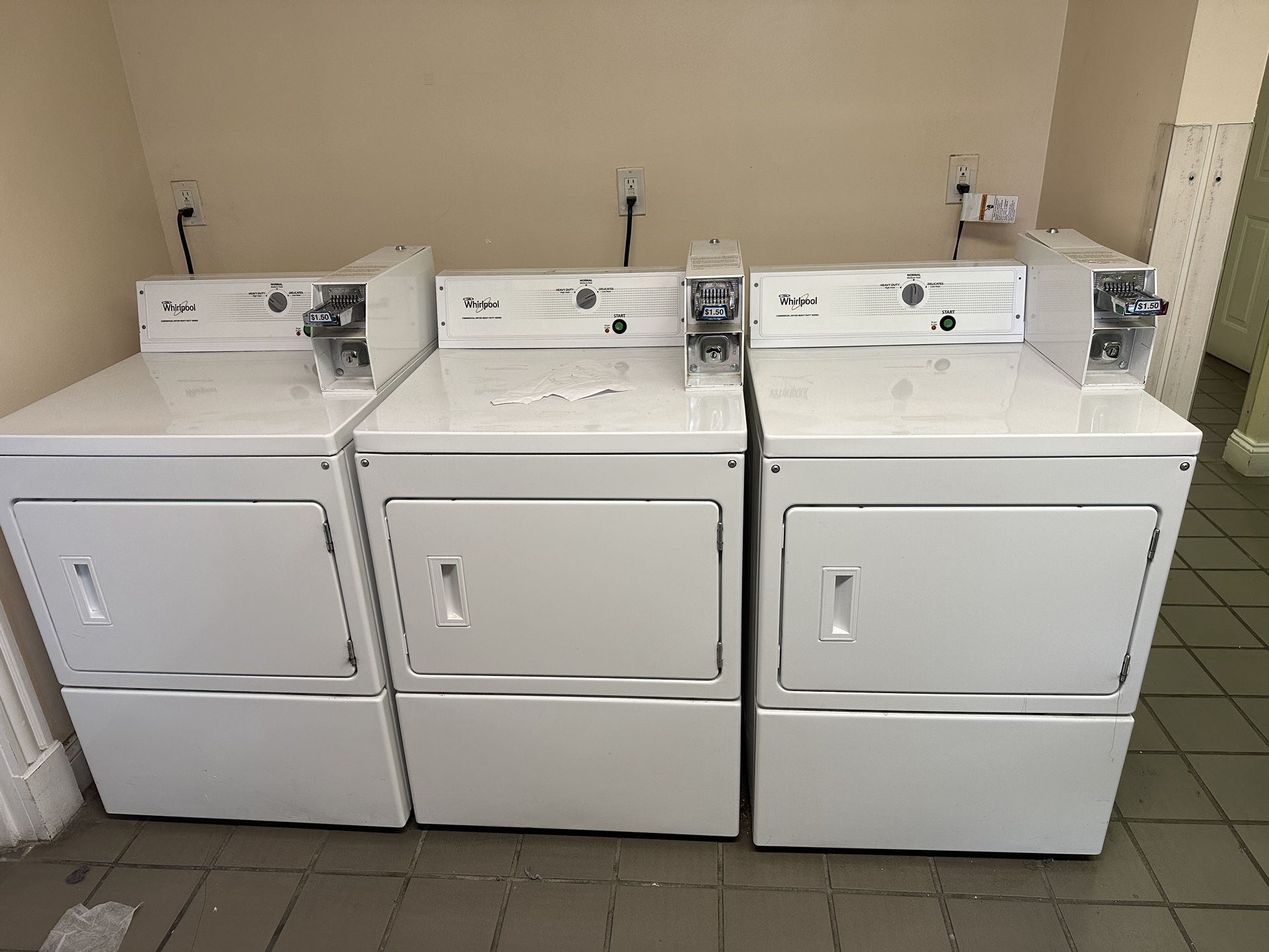 Like New Whirlpool Coin Operated Gas Dryers 