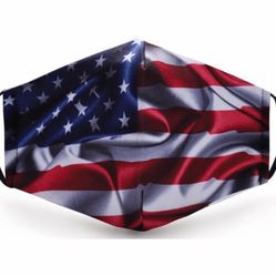 American flag face mask with filter