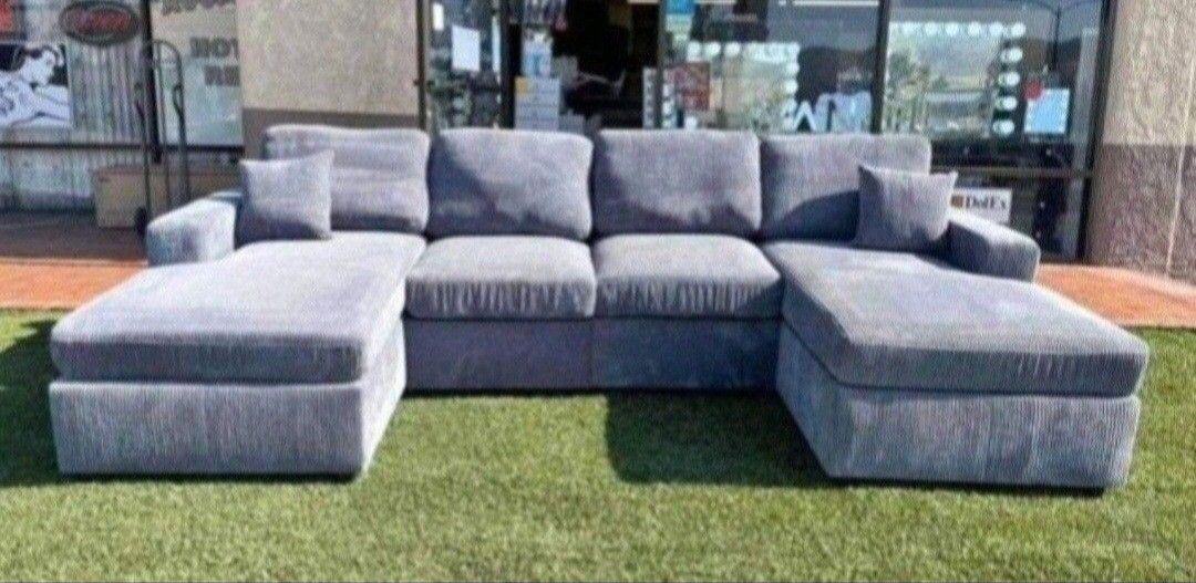 ✅️✅️4 pc corduroy fabric sectional sofa with double chaise ✅️✅️