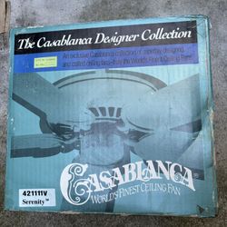 Vtg Casablanca Serenity 421111D Snow White Ceiling Fan 3 Speed Pull Chain NOS