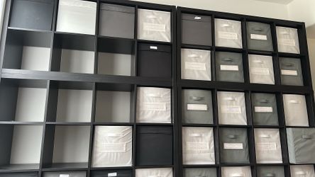 IKEA KALLAX Storage Shelving  -$120 for 2units  2 black 4x4 (16 cubes)